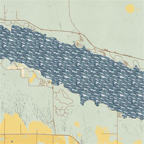 Lake McConaughy - Nebraska Map Print in Woodblock — JACE Maps