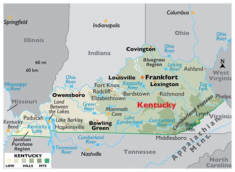 Map of Kentucky Cities and Towns | Printable City Maps