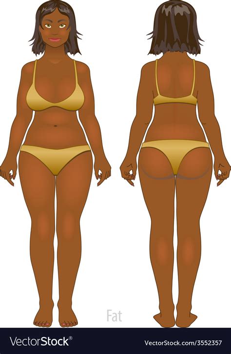 Fat and thin woman normal anorexia body Royalty Free Vector