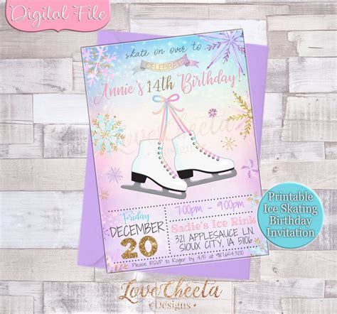 Ice Skating Party Invitations Free Printable