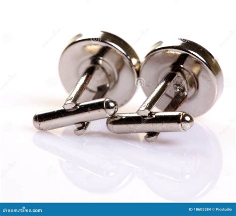 Pair of platinum cufflinks stock photo. Image of stone - 18605384