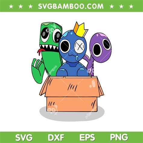 Rainbow Friends Blue Green Purple SVG PNG