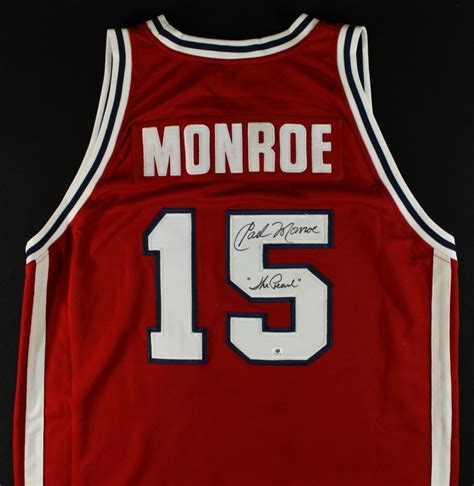 Earl Monroe Signed Winston-Salem State Jersey: Inscribed "The Pearl ...