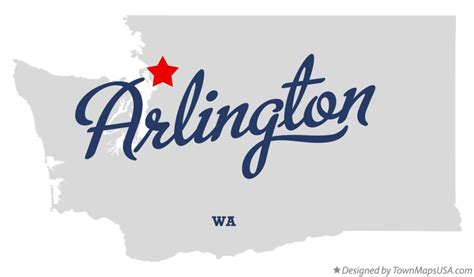 Map of Arlington, WA, Washington