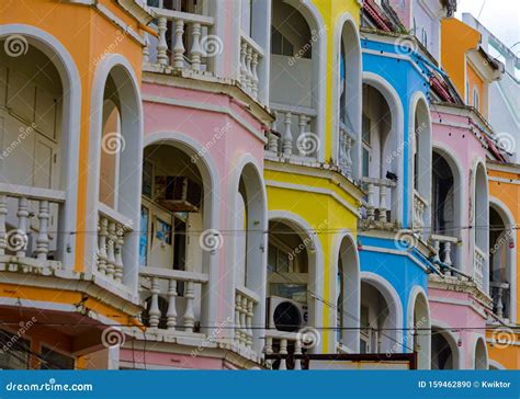 Colourful Sino Portuguese Architecture in Old Town Phuket Stock Photo - Image of culture ...