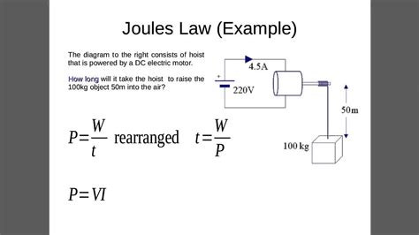 Joule's Law Example 2 (Lifting a mass) - YouTube