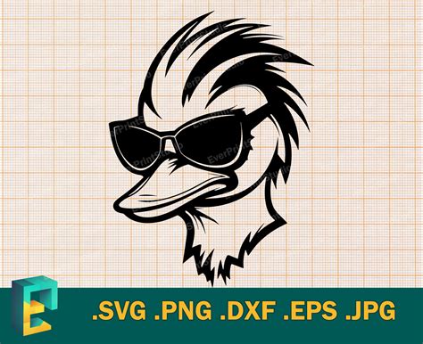 Duck Wearing Sunglasses SVG Cricut, Silhouette Vector Artistic Design ...