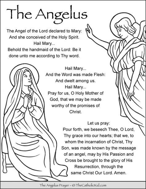 Angelus Prayer Coloring Page - TheCatholicKid.com