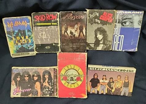 VINTAGE 80S 90S Lot of 8 (Big Hair)Rock Single Cassette Tapes ...
