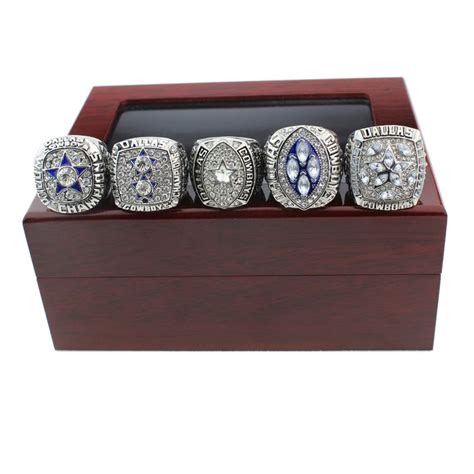 1Set (1971 1977 1992 1993 1995)Dallas Cowboys Super Bowl Rings silver color -Jack sport shop ...