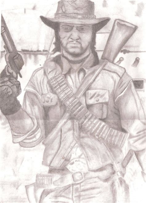 I did this grid drawing of John Marston in high school what do you guys think? : gaming