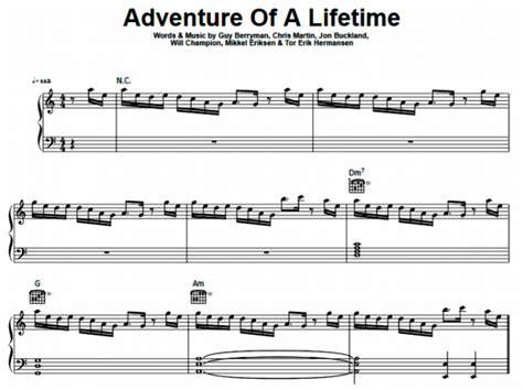 Coldplay - Adventure Of A Lifetime Free Sheet Music PDF for Piano | The Piano Notes