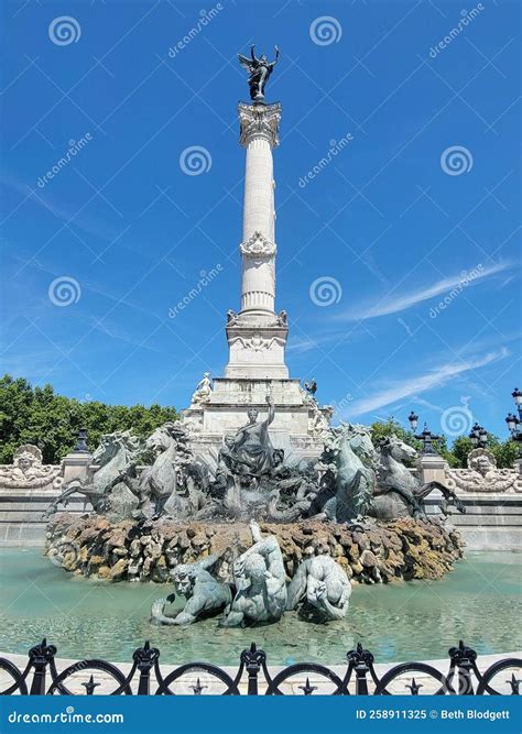 Monument Aux Girondins with Blue Skies and Warm Weather Stock Image ...