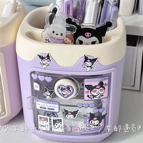 Sanrio Kawaii Kuromi Pen Holder Desktop My Melody Cinnamoroll Diy ...