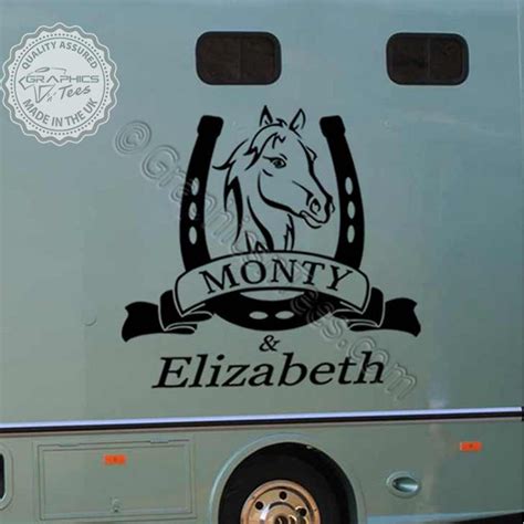 Personalised Horse Box Stickers Horse Trailer Vinyl Graphic Decals with ...