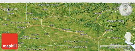 Satellite Panoramic Map of Massac County