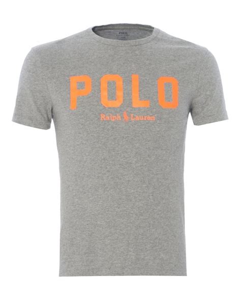 Polo Ralph Lauren Mens Custom Slim Fit Logo T Shirt, Grey Tee