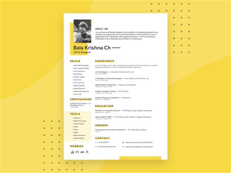 Free Adobe XD Resume Template with Professional Look