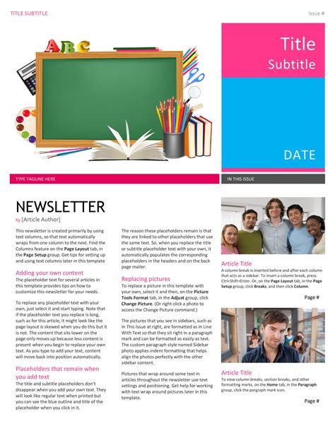 50 FREE Newsletter Templates for Work, School and Classroom