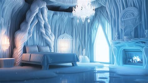 Icy Dreamscapes - Serene Bedroom of Ice with Tranquil Blizzard Ambience ...