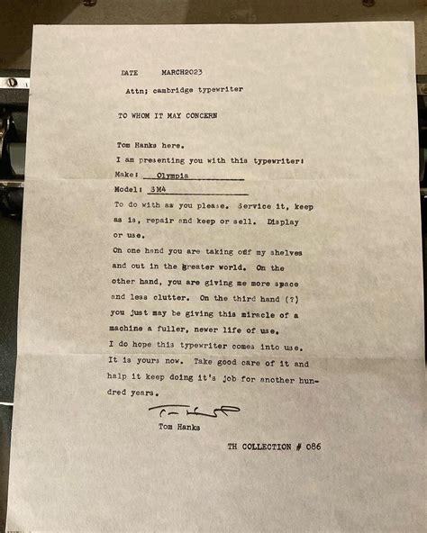 Tom Hanks just sent a typewriter to an Arlington shop. Here's why.