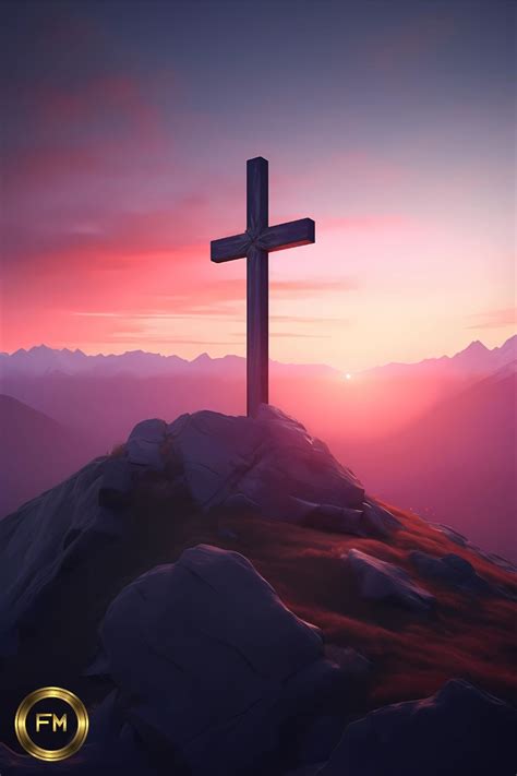 Christian Cross Sunset Art Print