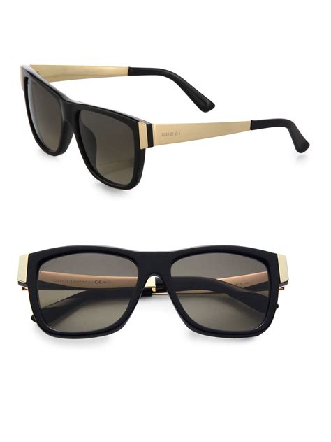 Lyst - Gucci Colorblocked 54mm Square Sunglasses in Black for Men