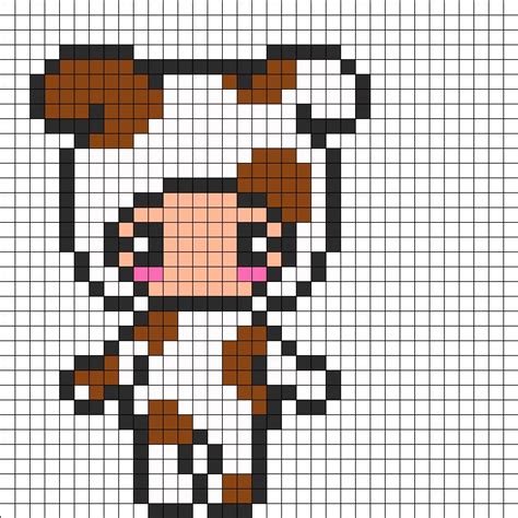 Cute Person In Dog Costume Kandi Pattern | Perler beads, Pixel art ...