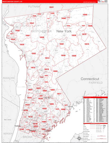 Westchester County Zip Code Map – Map Vector