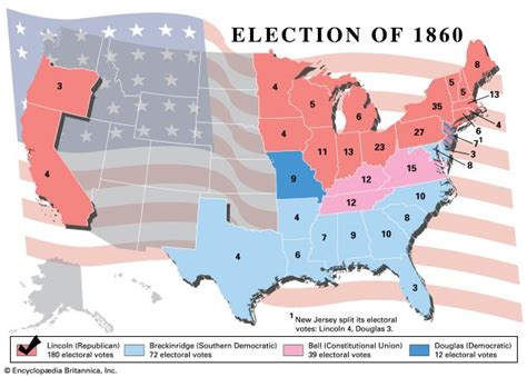 Us Map 1860 United States