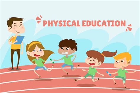 Free Vector | Cartoon physical education day illustration