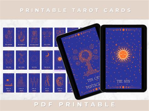 Printable Tarot Cards, Retro Tarot Deck - Etsy