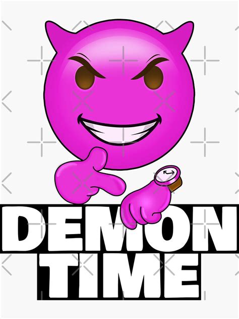 "On Demon Time Meme Emote Funny Trending Teen Slang Street" Sticker for Sale by XGenTrends ...