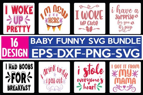 16 Baby Funny Quotes SVG Bundle Graphic by Haz Studio · Creative Fabrica