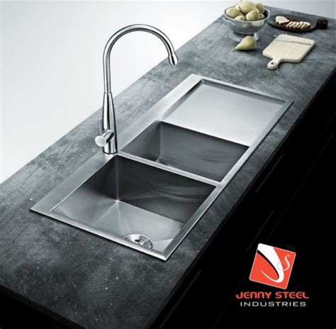 Stainless Steel Double Bowl Kitchen Sink With Drainboard Sink And Silver Finish at 5500.00 INR ...