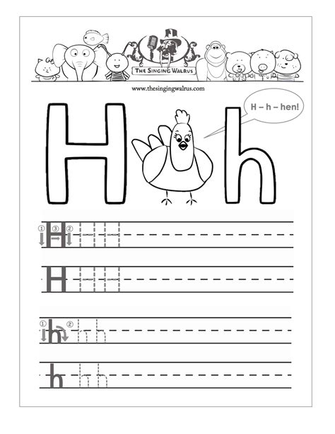 Letter H Worksheets For Kindergarten | AlphabetWorksheetsFree.com