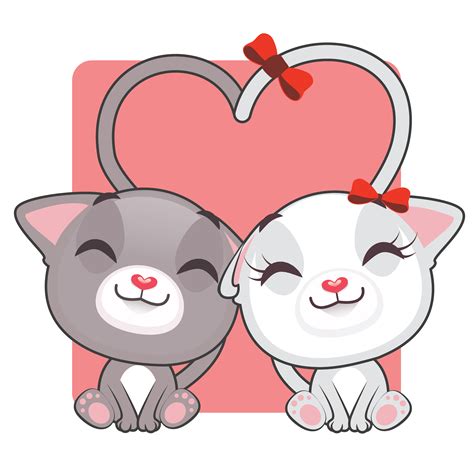 Cute kitties in love 532426 Vector Art at Vecteezy