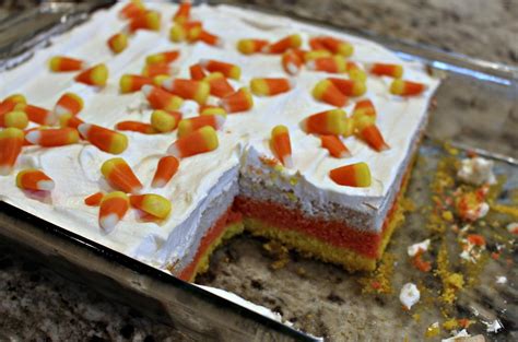 Simple Candy Corn Cake | TheBestDessertRecipes.com