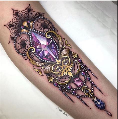 40+ Dazzling Gemstone Tattoos You'll Love - The XO Factor | Filigree ...