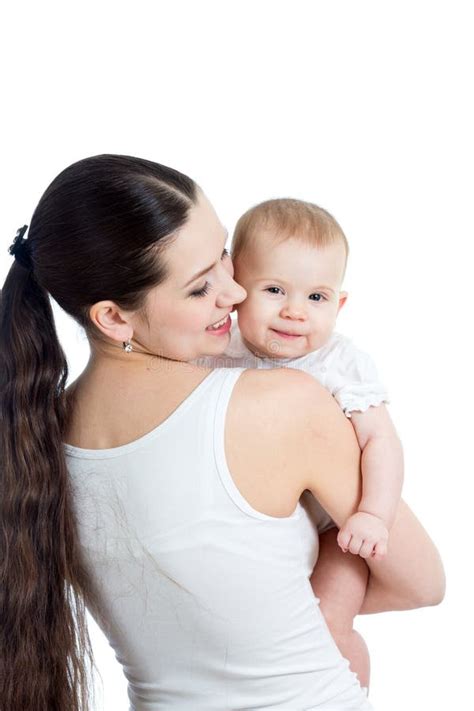 Mother with baby girl stock image. Image of months, back - 29611113