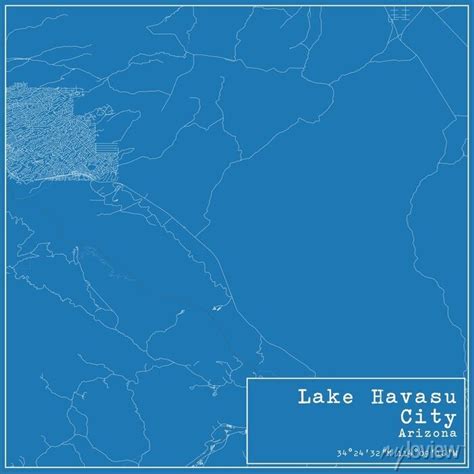 Blueprint us city map of lake havasu city, arizona. posters for the wall • posters urban, plan ...