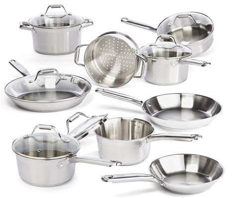 Amazon.com: T-fal C771SF Elegance Stainless Steel Cookware Set, 15-Piece, Silver: Induction ...