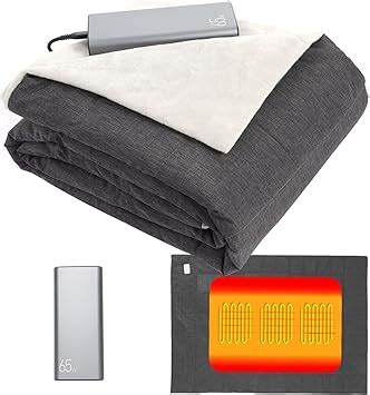 Amazon.com: DalosDream USB Heated Blanket Battery Operated-Cordless ...