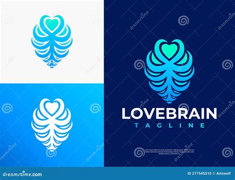 Modern Brain Heart Logo Design Template. Abstract Human Love Brain Logo Brand. Stock Vector ...