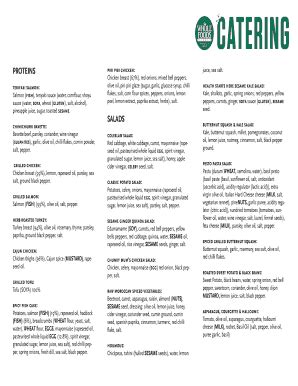 Whole Foods Catering Menu Pdf - Fill Online, Printable, Fillable, Blank ...