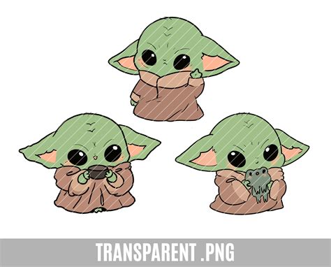 Baby Yoda Clip Art, Transparent Png, Baby Yoda, Cute Alien, Craft ...