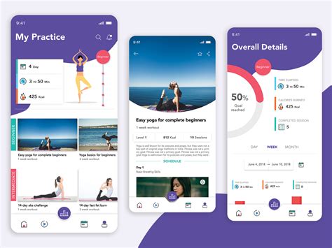 Yoga App UI by CMARIX on Dribbble