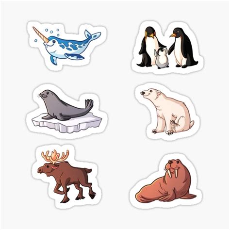 "Arctic Animals Sticker Pack" Sticker by PinkPerfect | Redbubble