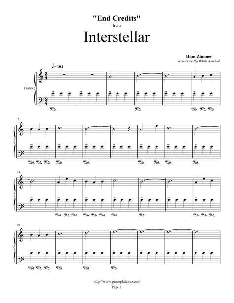 Interstellar (End Credits) - Hans Zimmer | True Piano Transcriptions