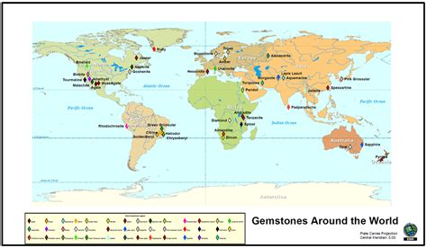 World Gemstone Map